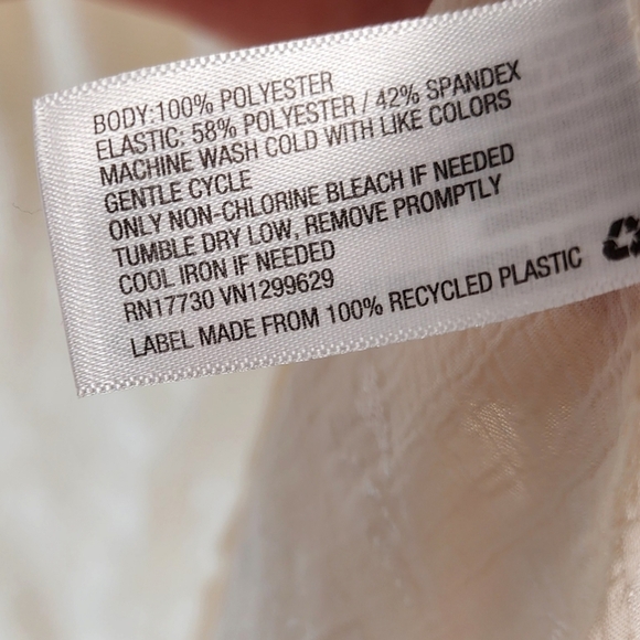 Knox Rose blouse sheer cream smocked jacquard long sleeves back button medium - Picture 6 of 7